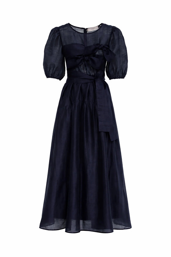 Beatrice b Blue Midi Organza Dress with Bow