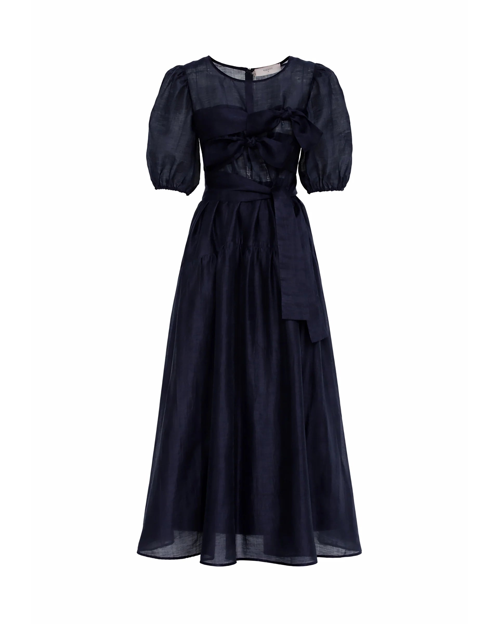 Beatrice b Blue Midi Organza Dress with Bow