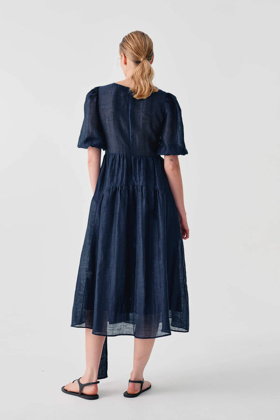 Beatrice b Blue Midi Organza Dress with Bow