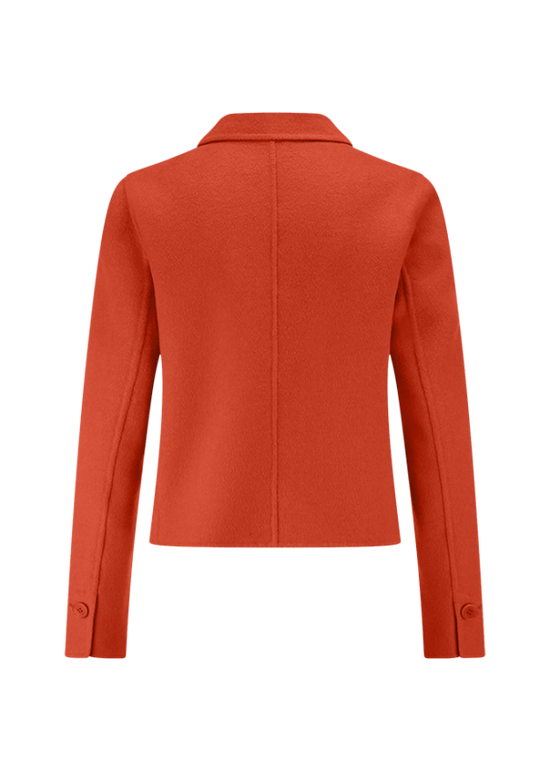 Riani Dark Ember Cropped Fit Wool Blend Jacket