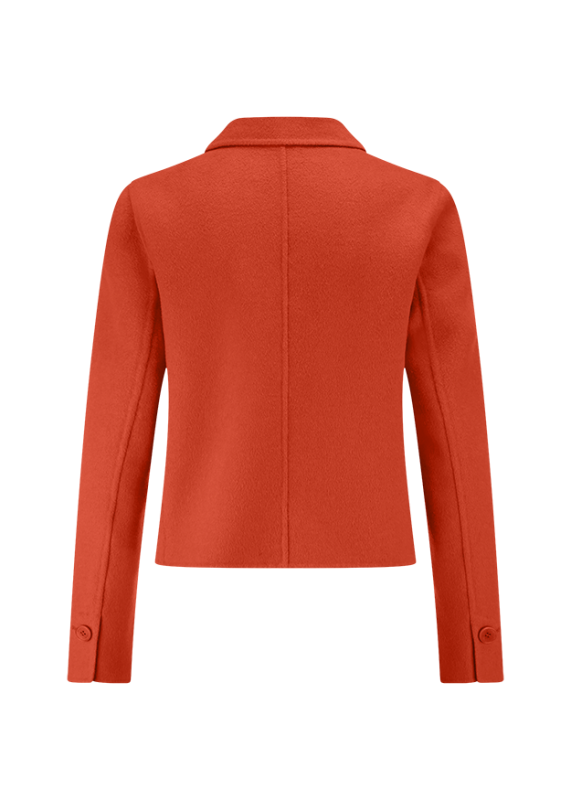 Riani Dark Ember Cropped Fit Wool Blend Jacket