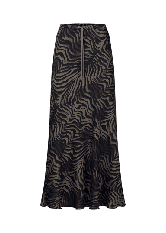 Riani Ash Zebra Print Satin Skirt