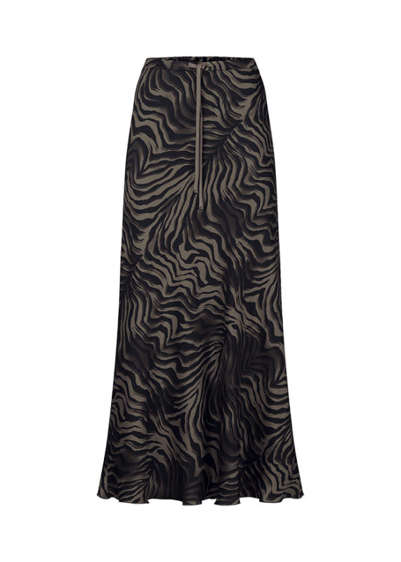 Riani Ash Zebra Print Satin Skirt