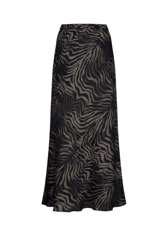 Riani Ash Zebra Print Satin Skirt
