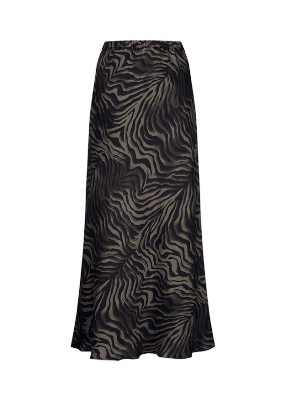 Riani Ash Zebra Print Satin Skirt
