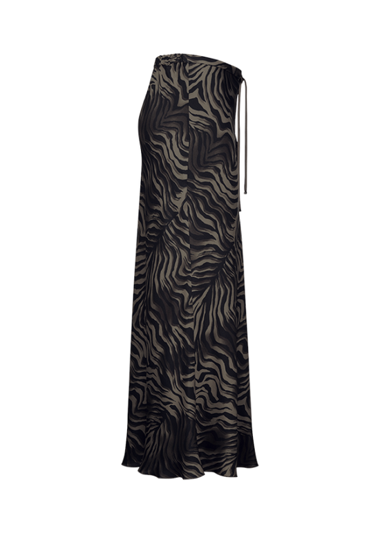 Riani Ash Zebra Print Satin Skirt