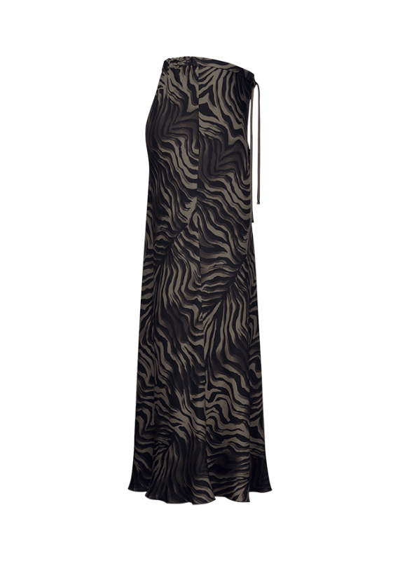 Riani Ash Zebra Print Satin Skirt