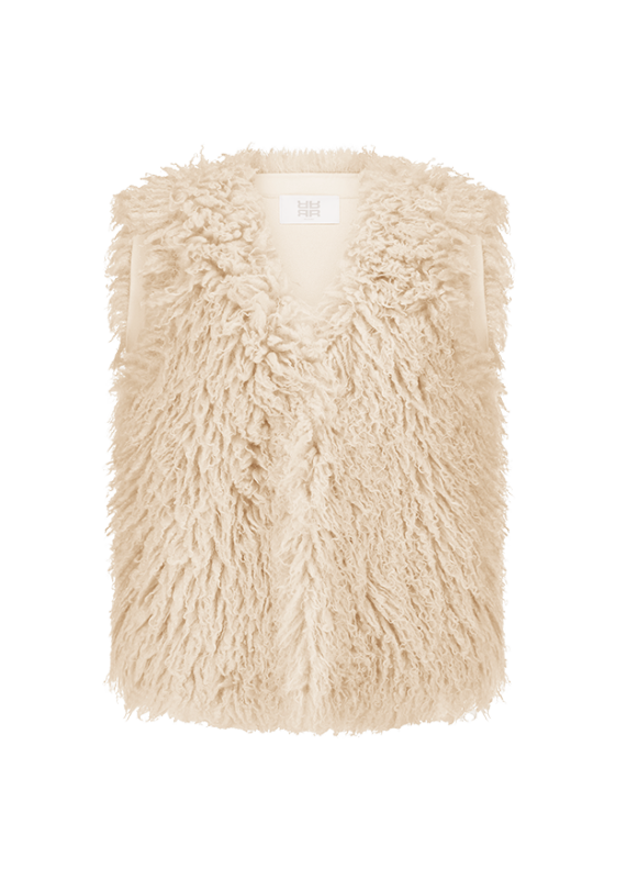 Riani Oat Coloured Faux Fur Gilet