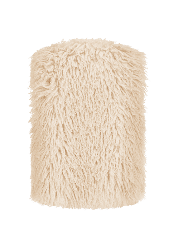 Riani Oat Coloured Faux Fur Gilet