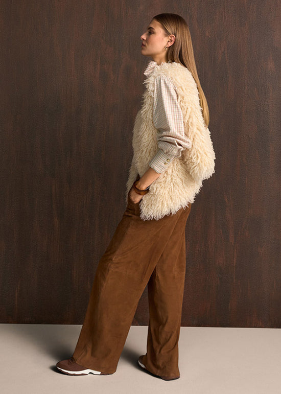 Riani Oat Coloured Faux Fur Gilet
