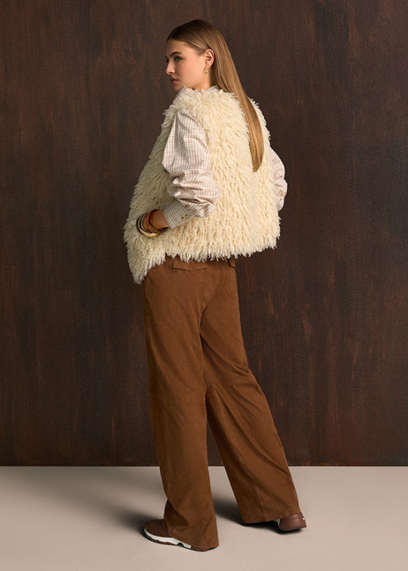 Riani Oat Coloured Faux Fur Gilet
