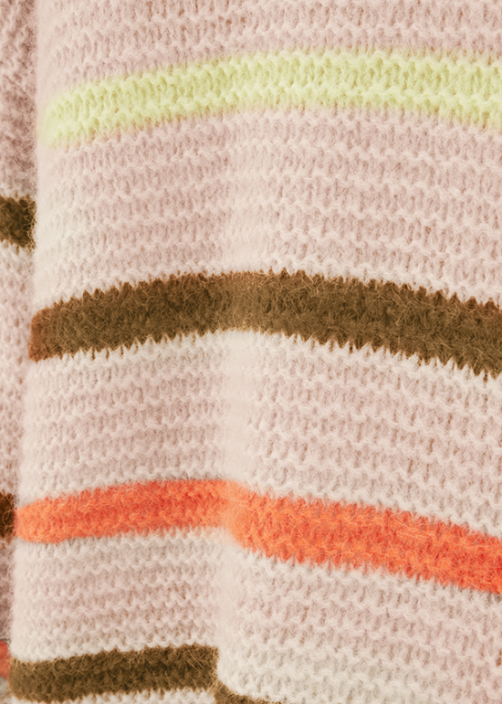 Riani Oat Stripe Round Neck Knit Sweater 