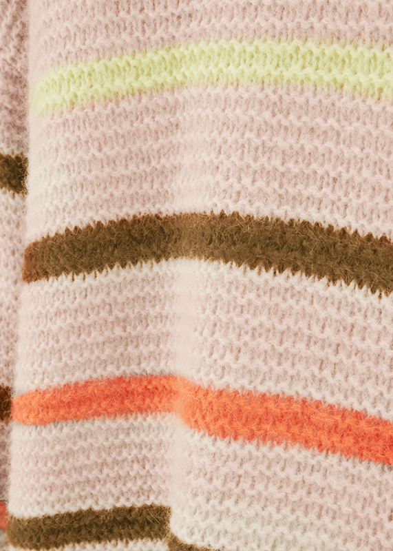 Riani Oat Stripe Round Neck Knit Sweater 