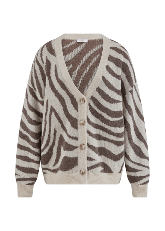 Riani Oatmeal Zebra Knit Cardigan