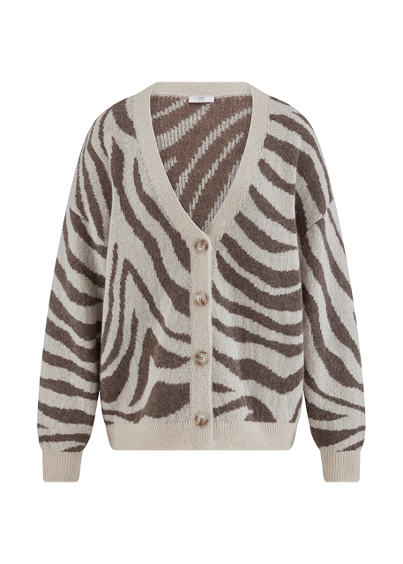 Riani Oatmeal Zebra Knit Cardigan