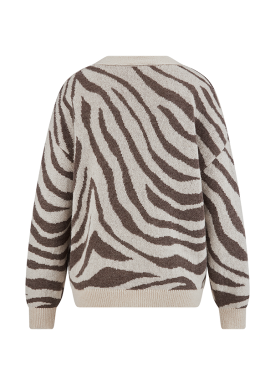 Riani Oatmeal Zebra Knit Cardigan