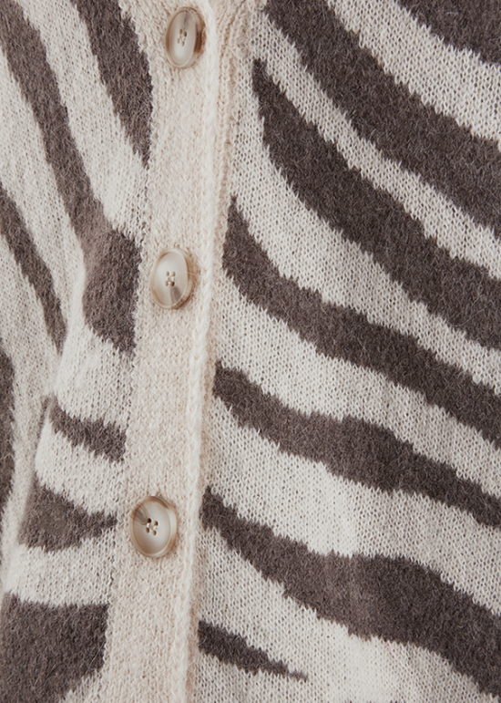 Riani Oatmeal Zebra Knit Cardigan