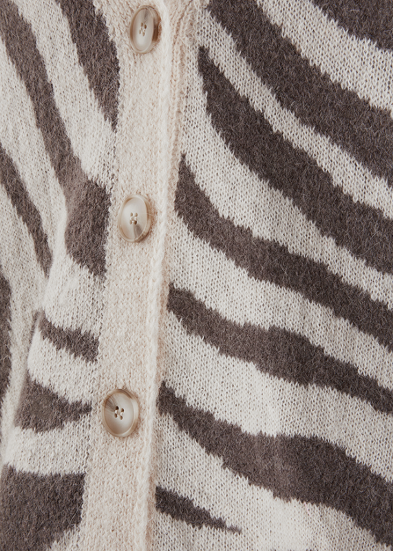 Riani Oatmeal Zebra Knit Cardigan