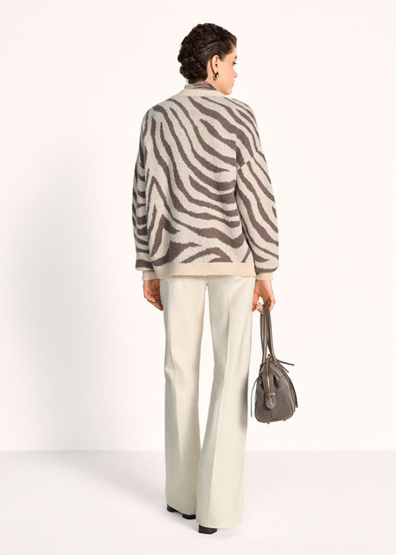Riani Oatmeal Zebra Knit Cardigan