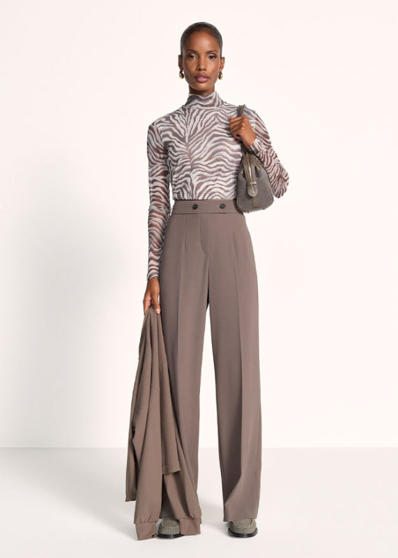 Riani Oat Patterned Long Sleeve Mesh Top 