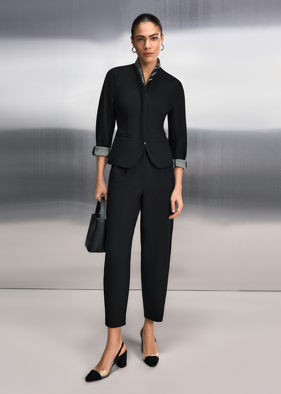 Riani Black Collarless Tailored Jacket