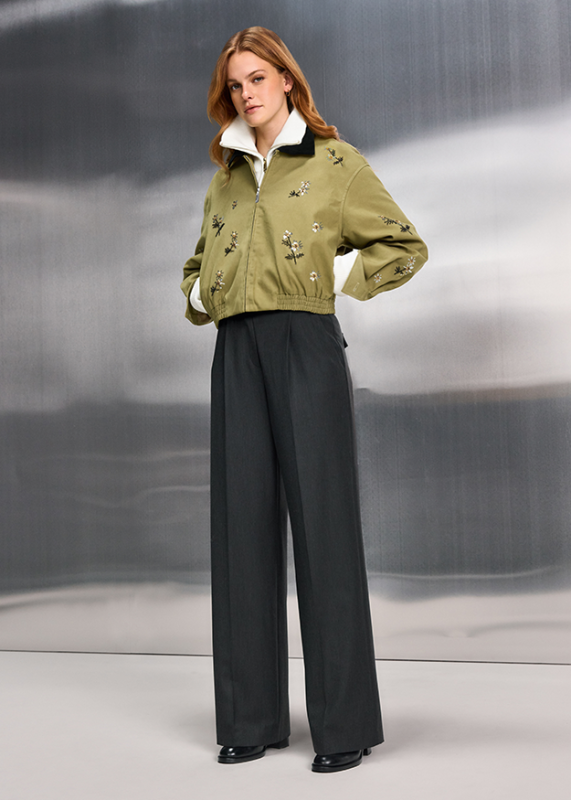 Riani Avocado Jacket with Sequin Embroidery