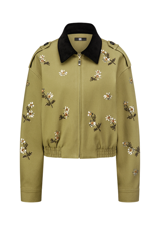 Riani Avocado Jacket with Sequin Embroidery