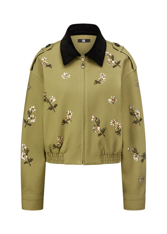 Riani Avocado Jacket with Sequin Embroidery
