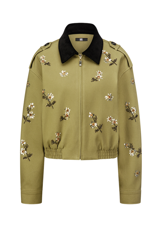 Riani Avocado Jacket with Sequin Embroidery