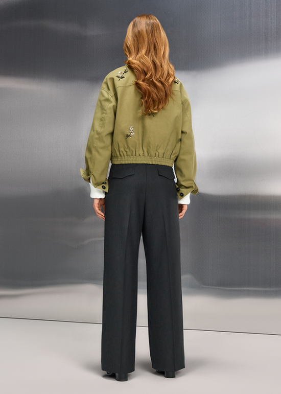 Riani Avocado Jacket with Sequin Embroidery
