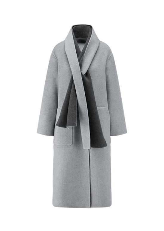 Riani Smoke Coloured Reversible Wool Blend Coat