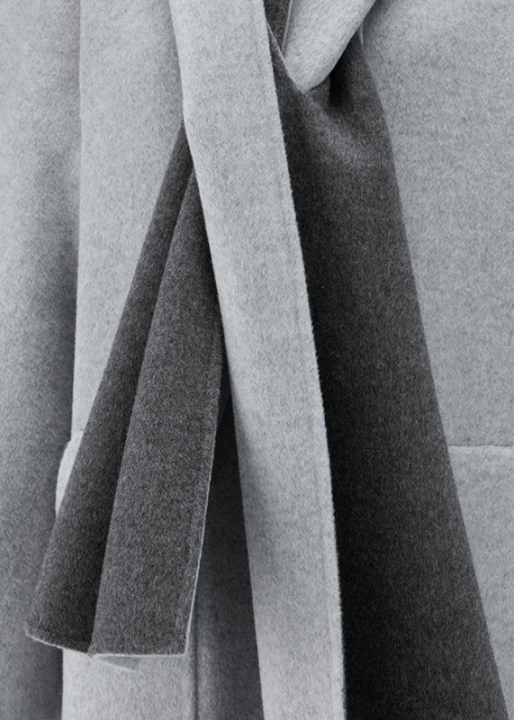 Riani Smoke Coloured Reversible Wool Blend Coat