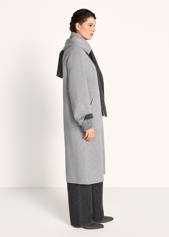 Riani Smoke Coloured Reversible Wool Blend Coat
