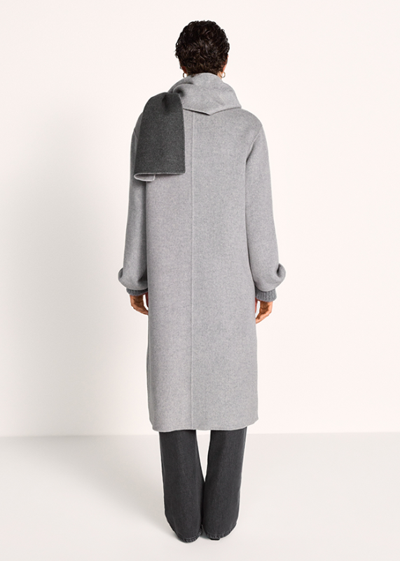 Riani Smoke Coloured Reversible Wool Blend Coat