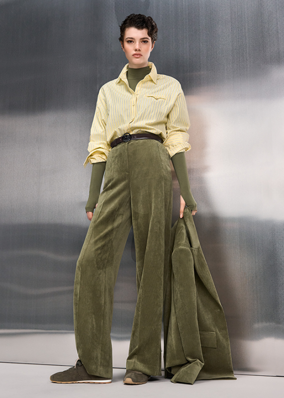 Riani Olive Fine Corduroy Trousers
