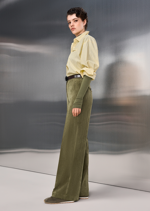 Riani Olive Fine Corduroy Trousers