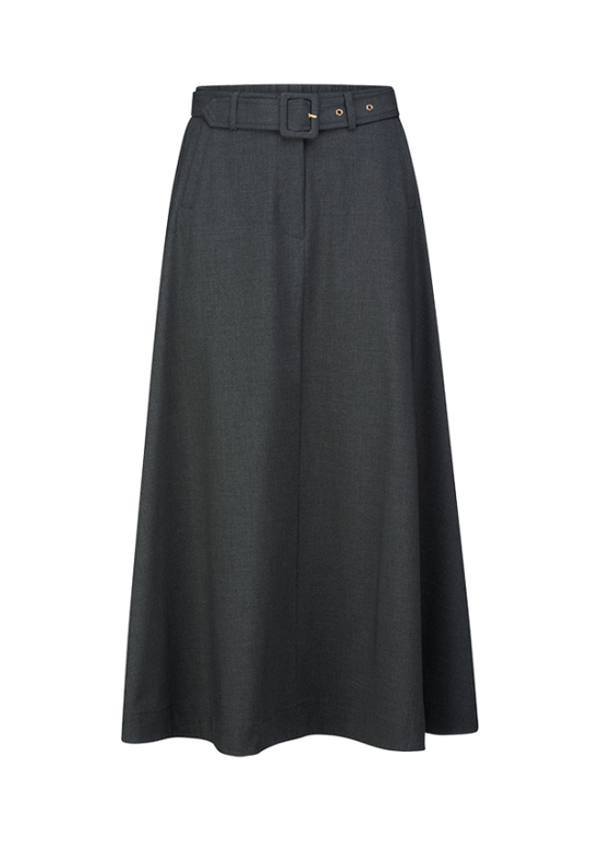 Riani Coal Coloured Maxi Skirt with Waist Pleats