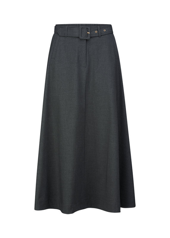 Riani Coal Coloured Maxi Skirt with Waist Pleats