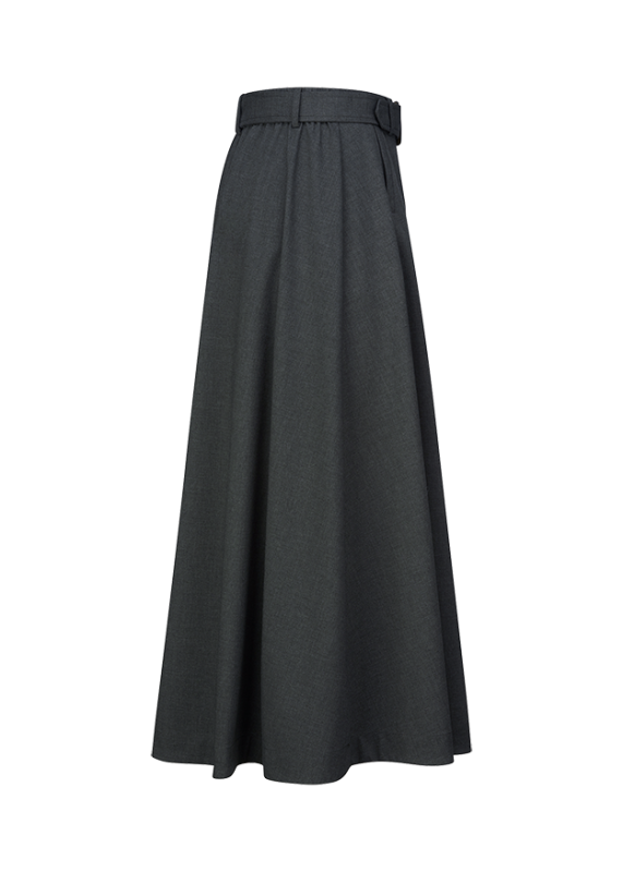 Riani Coal Coloured Maxi Skirt with Waist Pleats
