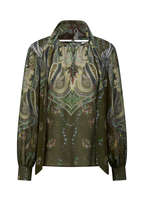 Riani Olive Paisley Print Blouse