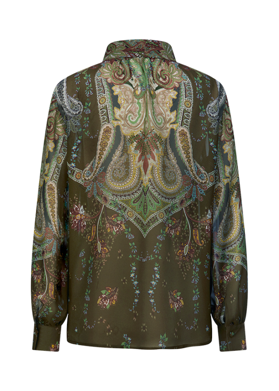 Riani Olive Paisley Print Blouse