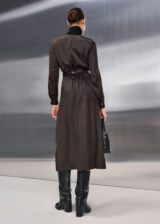 Riani Brown/Grey Jersey Maxi Dress With Twist Detail