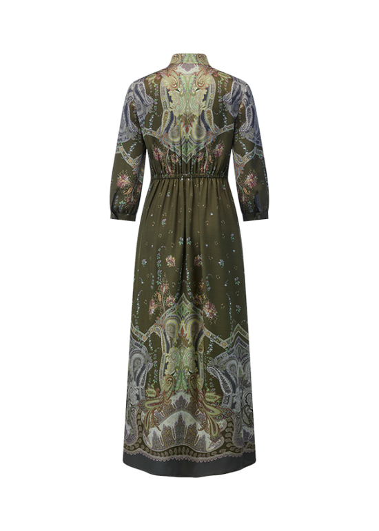 Riani Olive Midi Dress With Paisley Print
