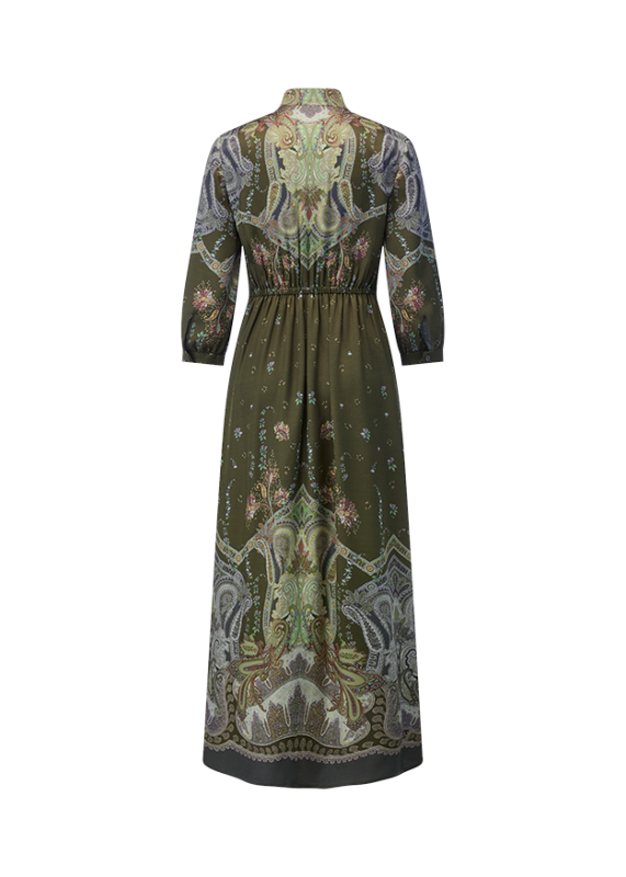 Riani Olive Midi Dress With Paisley Print