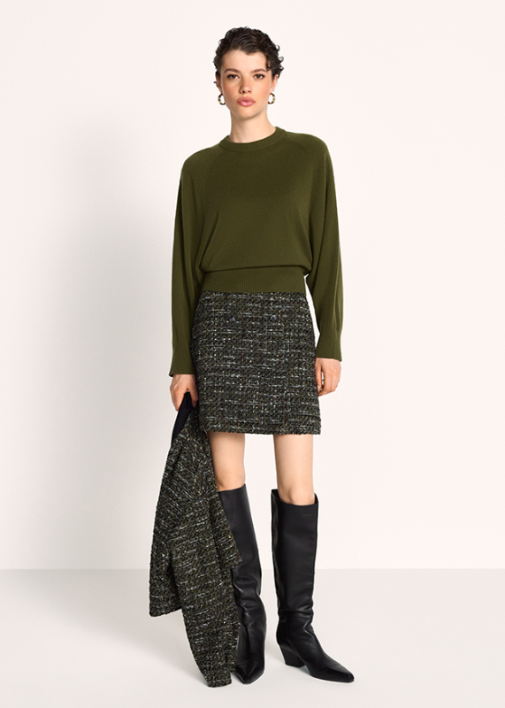 Riani Olive Fine Knit Crew Neck Sweater