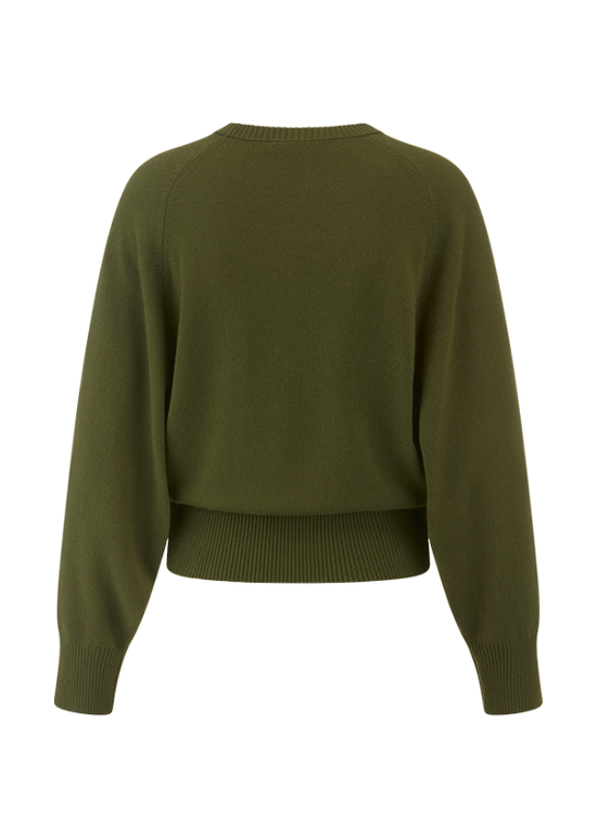 Riani Olive Fine Knit Crew Neck Sweater