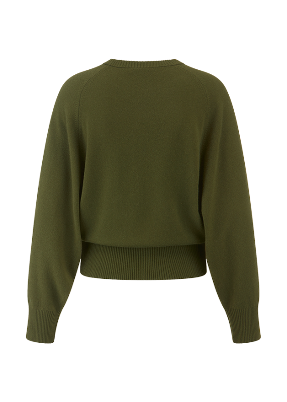 Riani Olive Fine Knit Crew Neck Sweater