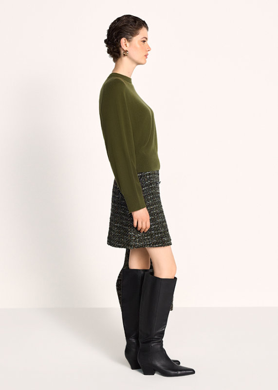 Riani Olive Fine Knit Crew Neck Sweater