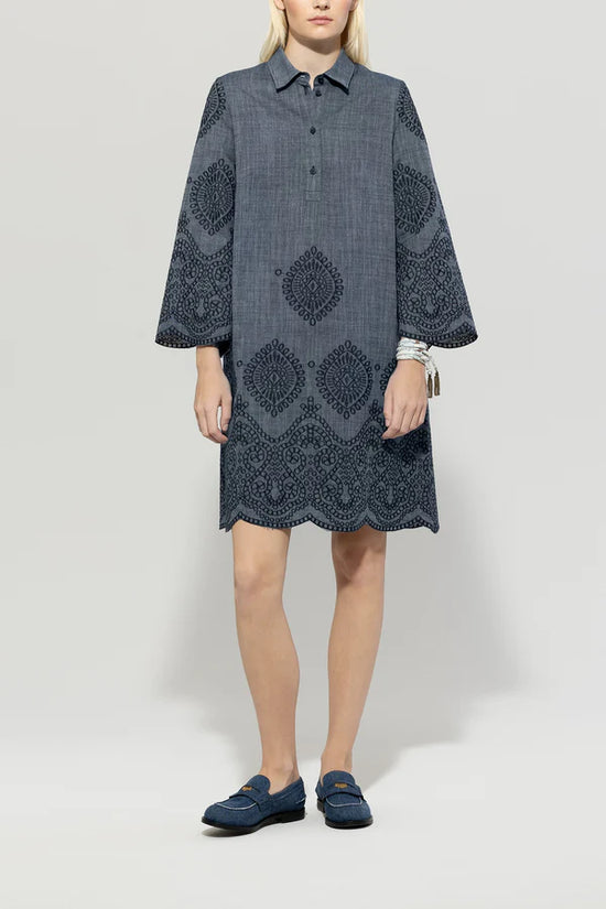 Luisa Cerano embroidered denim dress 718566