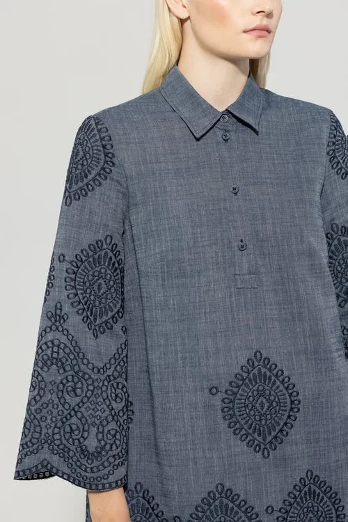 Luisa Cerano embroidered denim dress 718566